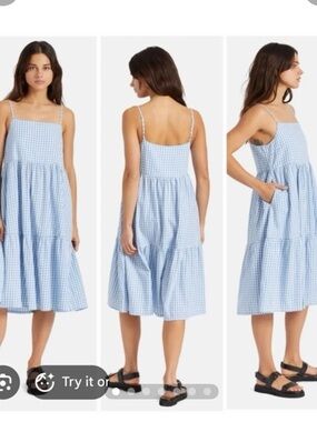 Brixton Blue Gingham Tiered Sundress - Women